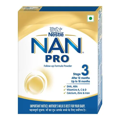 Nestle NAN PRO 3 Follow-Up Formula-Powder Stage 3 After 12 Months- 400 gm Bag-In-Box Pack